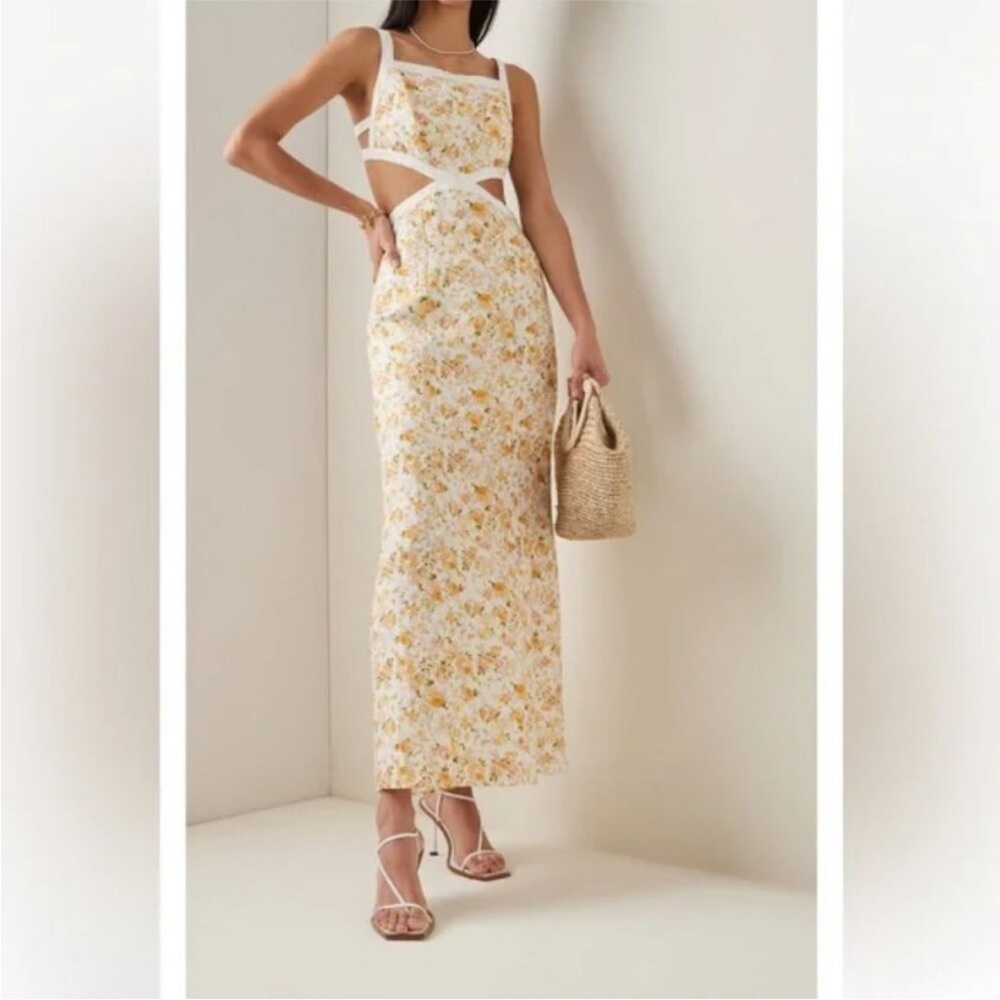 Elegant Backless Floral Maxi Dress